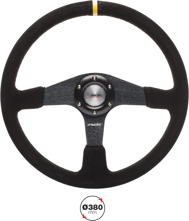 Simoni Racing DEF Verteidiger Universal Lenkrad, Schwarz Shammy