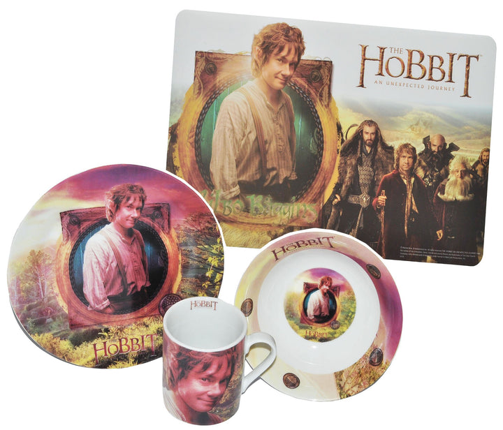 alles-meine.de GmbH 4 TLG. Geschirrset Hobbit - Herr der Ringe - Porzellan Tasse + Teller + Müslisch