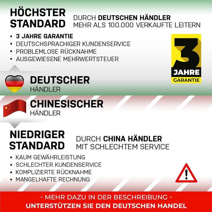 𝐂𝐑𝐀𝐅𝐓𝐅𝐔𝐋𝐋 Aluminium Teleskopleiter - 𝟑 𝐉𝐀𝐇𝐑𝐄 𝐆𝐀𝐑𝐀𝐍𝐓𝐈𝐄 - Tragetasche - Deutsche Qualitätsmarke - 2/2,