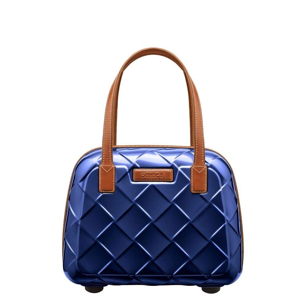 STRATIC Leather & More Hartschalen-Kosmetikkoffer Beautycase Handgepäck, Echtleder-Adressanhänger, T