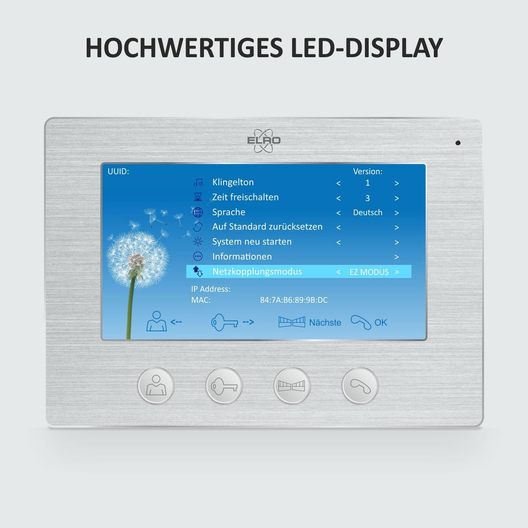 ELRO DV4000IP-4 DV4000 Video Türsprechanlage, Grau, 4 Appartment Mit App 4 Appartment, Mit App 4 App