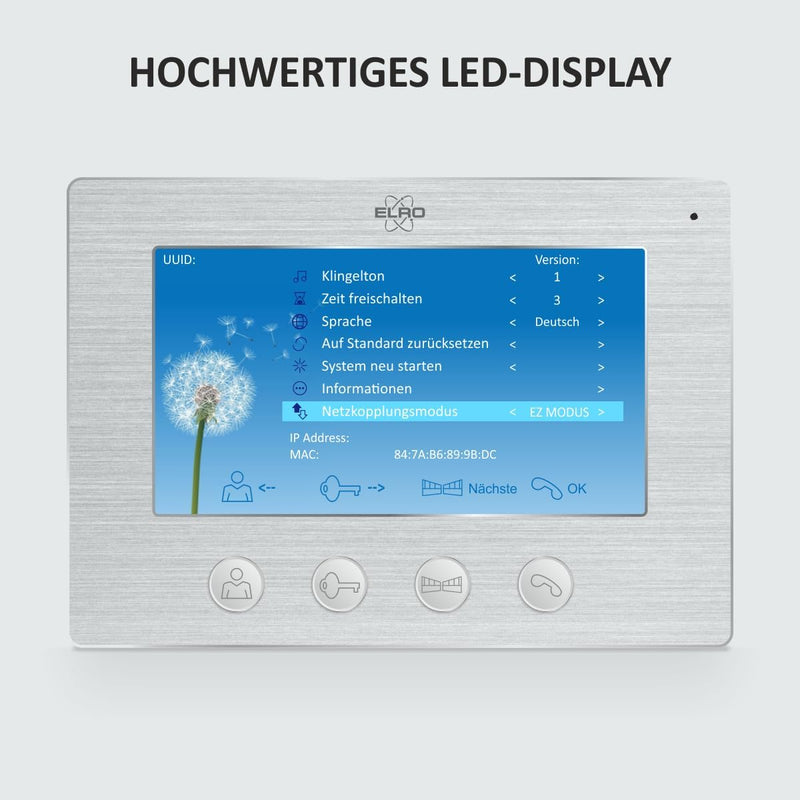 ELRO DV4000IP-4 DV4000 Video Türsprechanlage, Grau, 4 Appartment Mit App 4 Appartment, Mit App 4 App