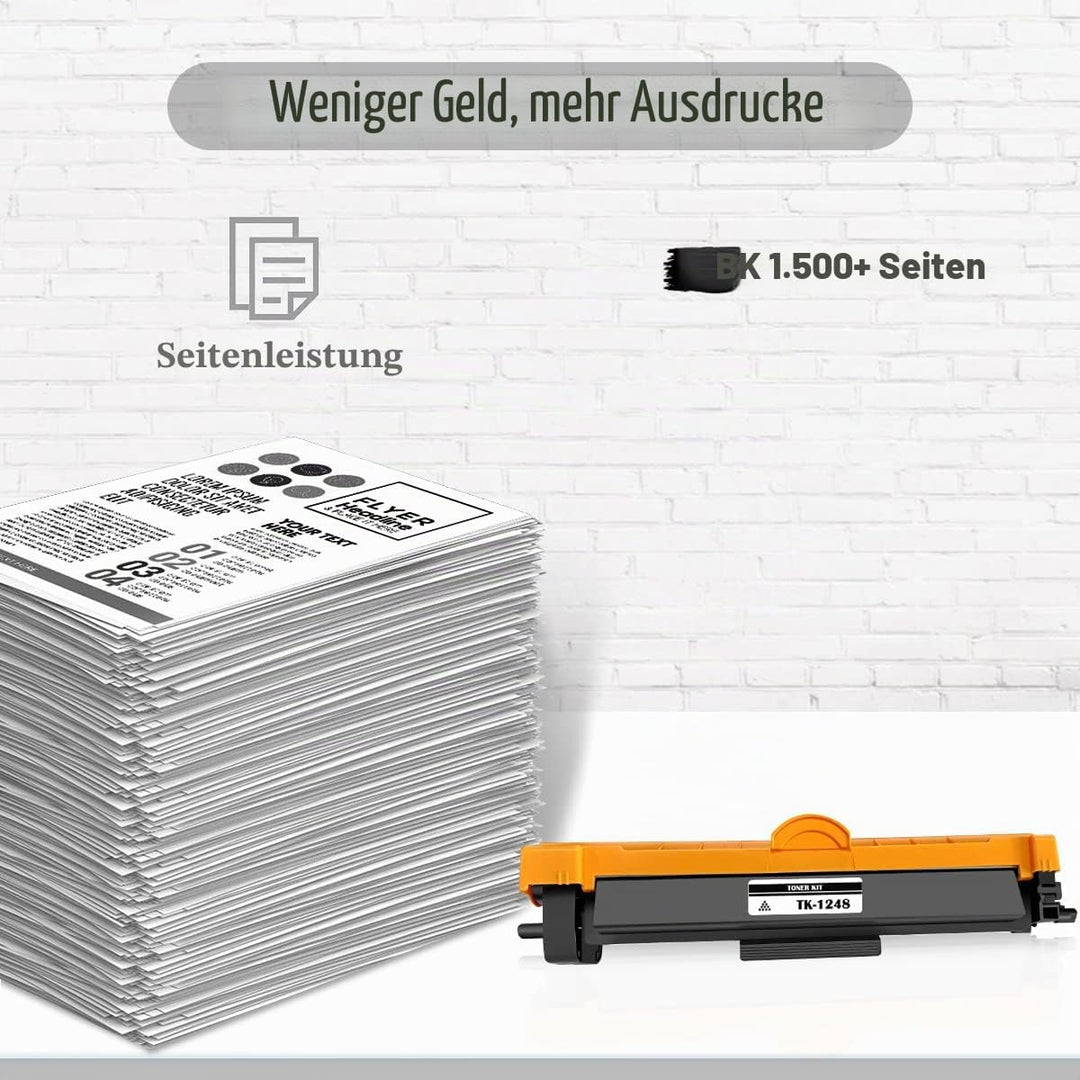 TOPRINT Kompatible Tonerkartusche TK-1248 TK1248 TK 1248 1T02Y80NL0 1500 Seiten Schwarz für Kyocera