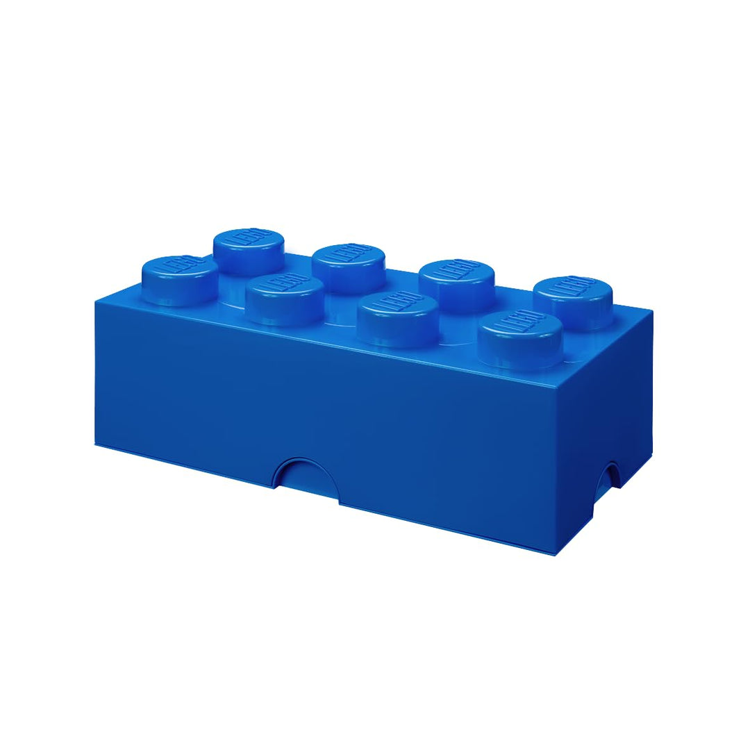 LEGO Aufbewahrungsstein, 8 Noppen, Stapelbare Aufbewahrungsbox, 12 l, blau Blau 18 x 25 x cm, Blau 1