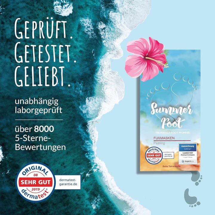 Summer Foot Premium Hornhaut-Entferner - Hornhaut Fussmaske für weiche Füsse - Anti Hornhaut-Socken