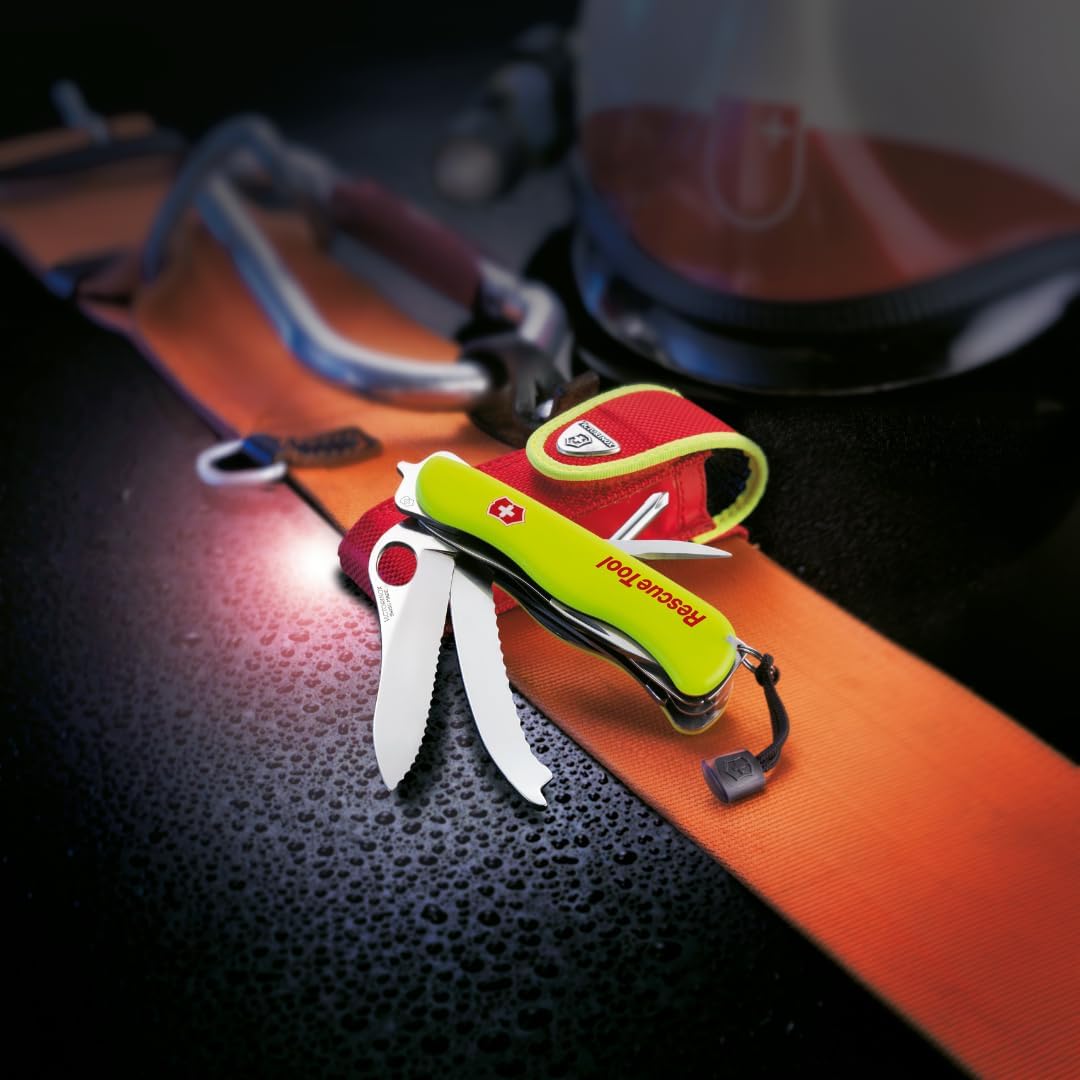 Victorinox Schweizer Taschenmesser Rescue Tool, Swiss Army Knife, 14 Funktionen, Frontscheibensäge,
