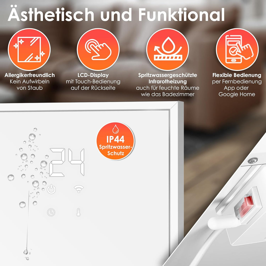 KESSER® Infrarotheizung Energiesparend Infrarot Standgerät & Wandmontage Elektroheizung 540W mit Fer