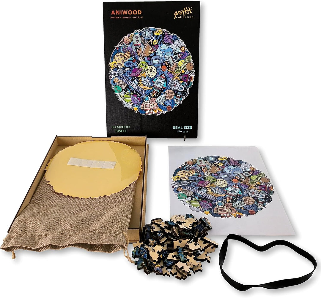 ANIWOOD Holzpuzzle Erwachsene Tieren. Gestanzter Deckel, Lebensgrosse Puzzle-Box. 3 Schwierigkeitsmo