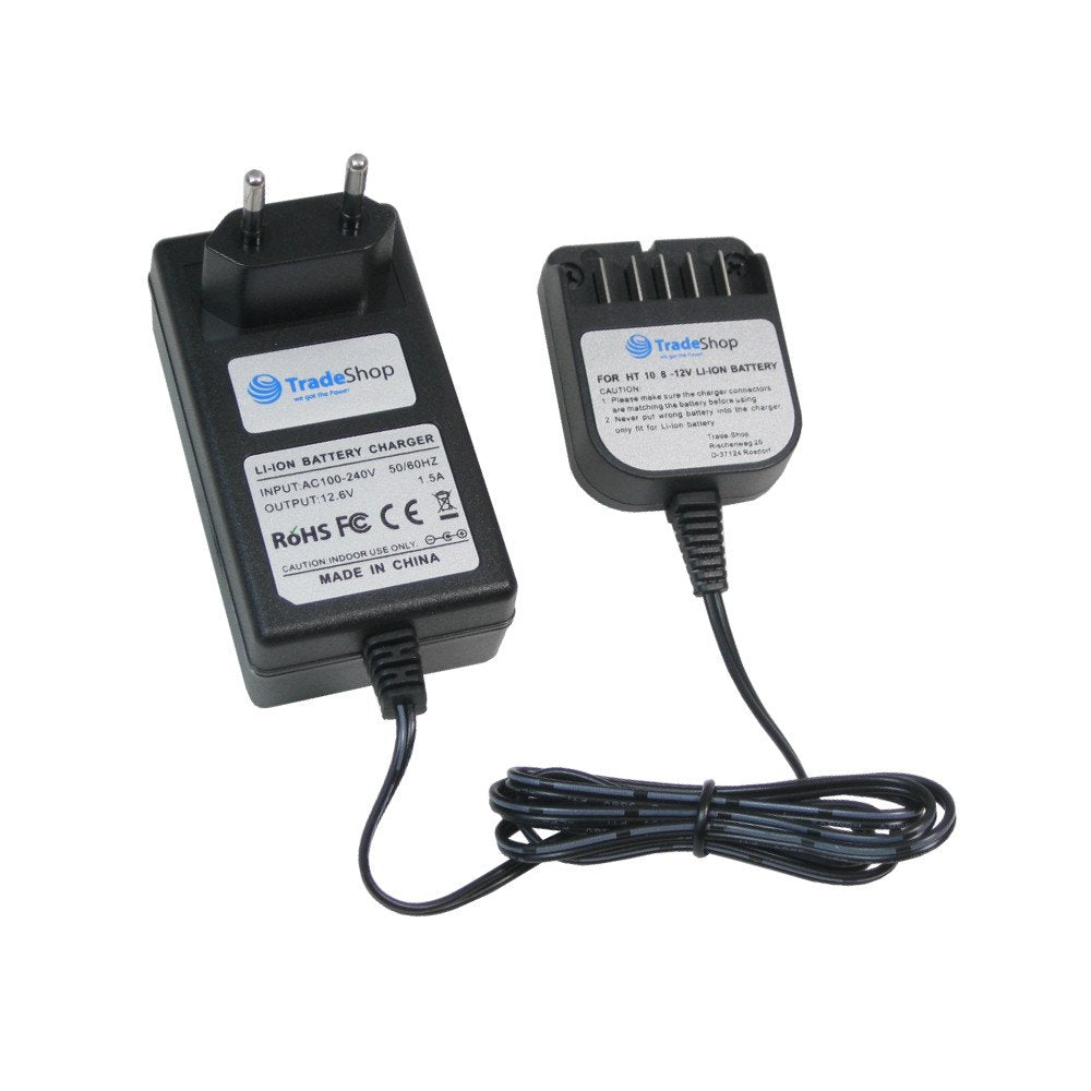 Trade-Shop 10,8V 12V Li-Ion Akku Ladegerät Ladestation ersetzt Hitachi UC10SL UC10SFL für 329369 329
