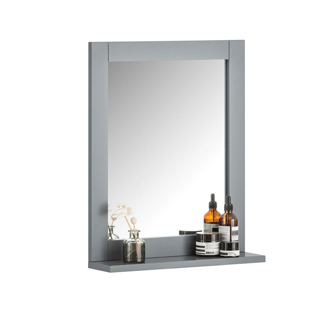 SoBuy FRG129-SG Spiegel Wandspiegel Badspiegel mit Ablage dunkelgrau BHT: 40x50x10cm, Dunkelgrau