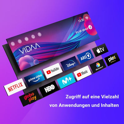 RCA 32 Zoll (80 cm) Smart TV VIDAA Fernseher WiFi, Triple Tuner DVB-T/T2, DVB-C, DVB-S/S2, App Store