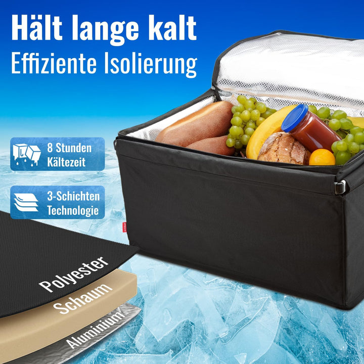 achilles Transportbox mit Kühlfunktion, Einkaufsbox mit Kühleinsatz, Kühlkorb gross, Einkaufskorb, k