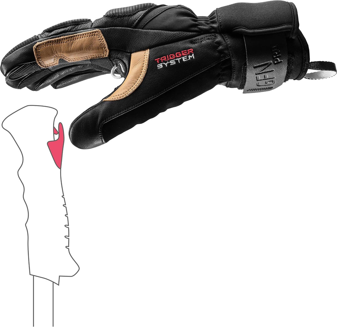 LEKI Griffin Pro 3D Handschuhe Skihandschuhe Fingerhandschuhe 8.5 schwarz-hellbraun, 8.5 schwarz-hel