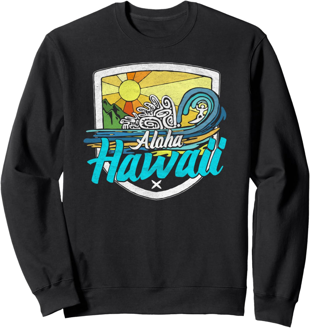 Vintage Aloha Hawaii Sonnenuntergang Strand, Pipeline, Oahu, Sweatshirt