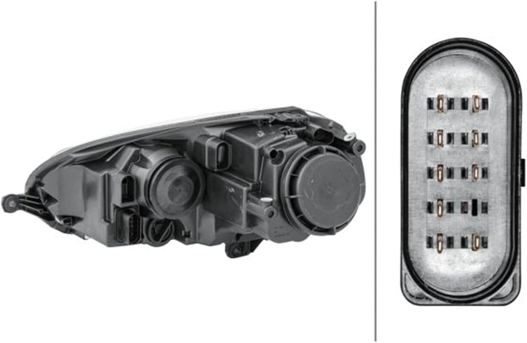 HELLA 1EG 247 007-421 Halogen-Hauptscheinwerfer - rechts - für u.a. VW Golf V (1K1) Rechts Grau, Rec