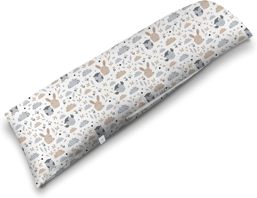 ekm trade Seitenschläferkissen mit abnehmbarem Bezug aus 100% Baumwolle 40 x 145 cm - Kissen für Sei