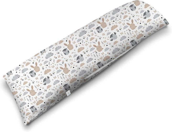 ekm trade Seitenschläferkissen mit abnehmbarem Bezug aus 100% Baumwolle 40 x 145 cm - Kissen für Sei