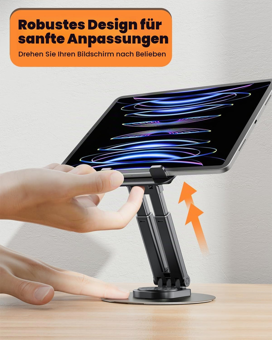 Drehbarer &amp; Tragbarer Tablet Ständer-Klearlook Verstellbare Höhe/Winkel Faltbarer iPad Halterung Tis