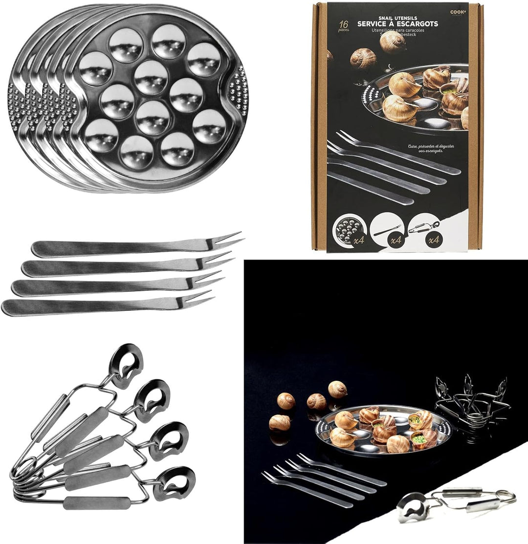 COOK CONCEPT Schnecken-Dienstprogramm, Silber, One Size, Einheitsgrösse, KU6097