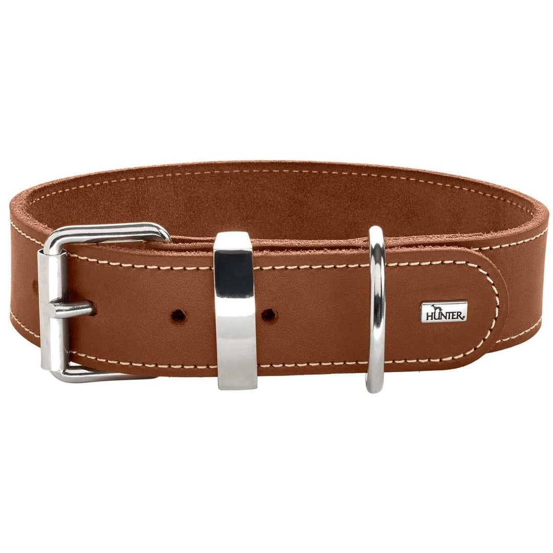 HUNTER AALBORG SPECIAL Hundehalsband, Leder, strapazierfähig, komfortabel, 70 (L-XL), cognac cognac