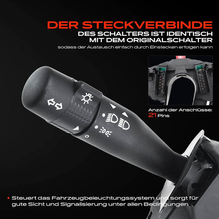 Frankberg Kombischalter Lenkstockschalter Vorne Kompatibel mit Fiesta IV JA JB Fiesta J3 J5 JV Puma