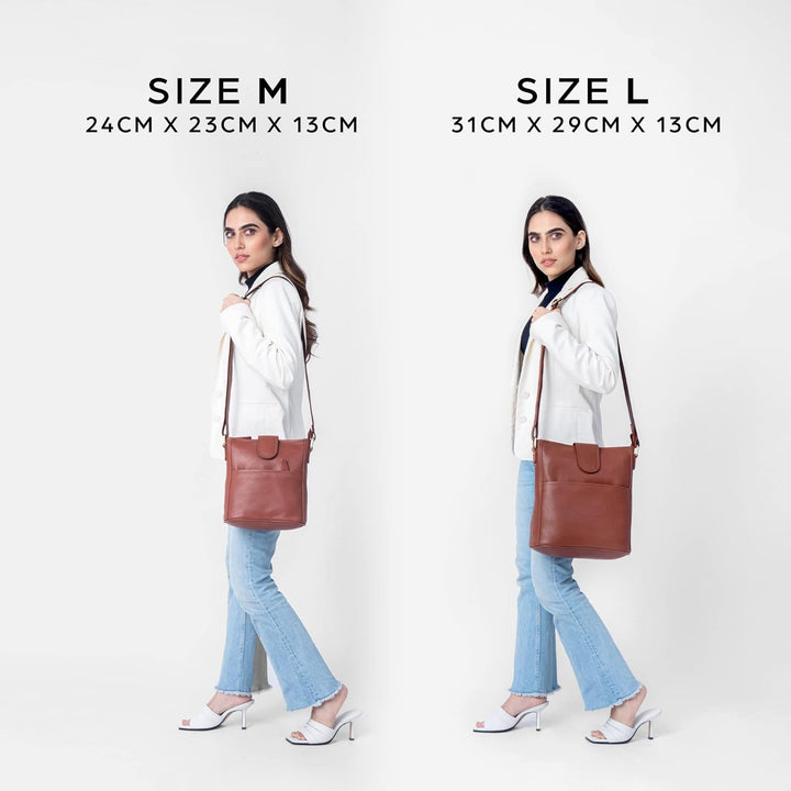 LEABAGS Leder Handtasche Damen I Premium Echtleder Umhängetasche I Damen Schultertasche I Damentasch