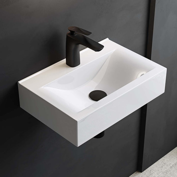Mai &amp; Mai Aufsatzwaschbecken Brüssel118c, BTH: 45,5x31x10cm, in weiss, aus Keramik, eckig, mit Nano-