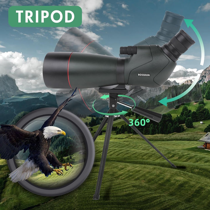 Spektive für Zielschiessen - HD Spektiv mit Stativ Tragetasche & Smartphone Halterung - BAK4 Spektiv