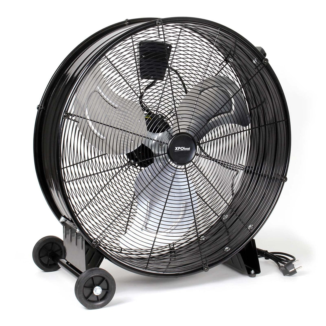 Wiltec Trommelventilator 60 cm 180 W Bodenventilator mit Kabel und Räder, 3 Geschwindigkeitsstufen,