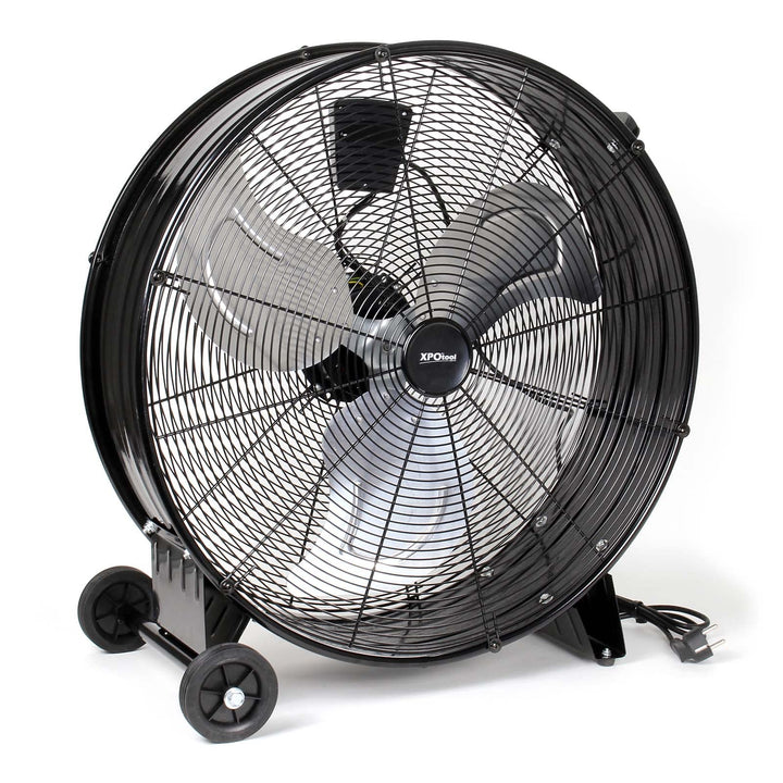 Wiltec Trommelventilator 60 cm 180 W Bodenventilator mit Kabel und Räder, 3 Geschwindigkeitsstufen,