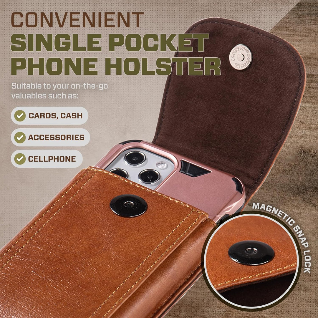 Hengwin Leder Handy Holster Fall Taille Gürtel Tasche für iPhone 16 Pro Max/16Plus iPhone 15 14 13 1