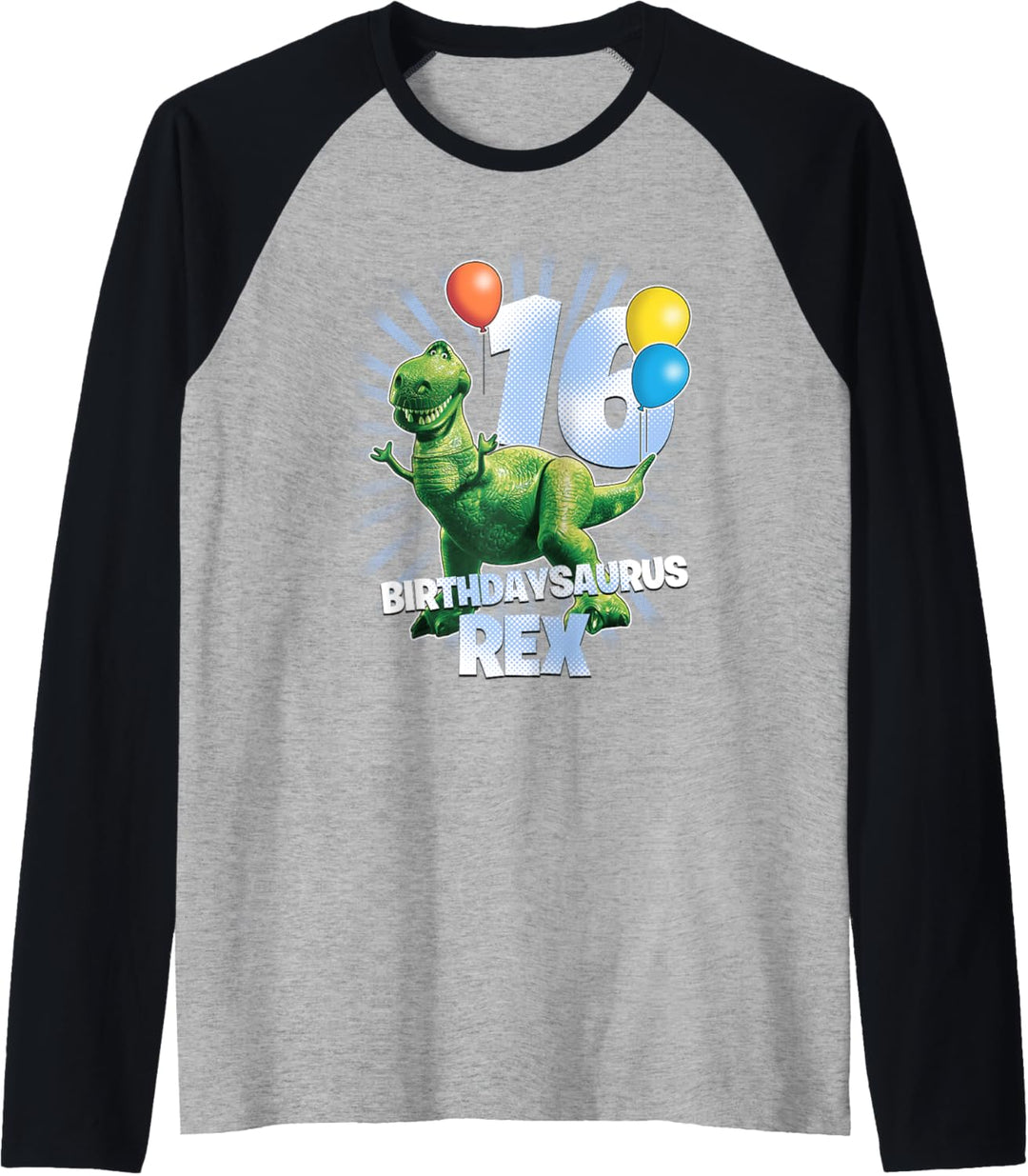 Disney Pixar Toy Story Birthdaysaurus Rex 16th Birthday Raglan