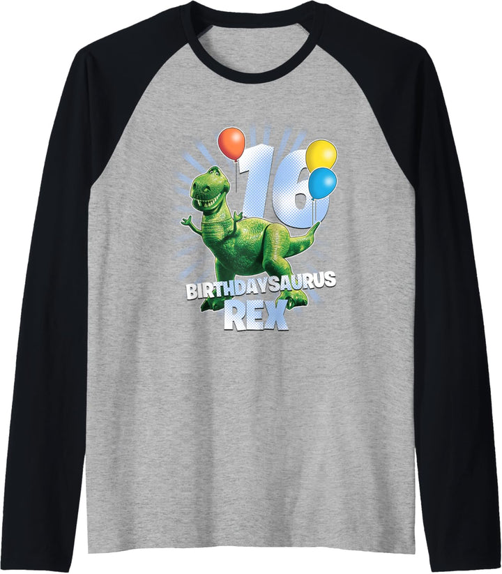 Disney Pixar Toy Story Birthdaysaurus Rex 16th Birthday Raglan