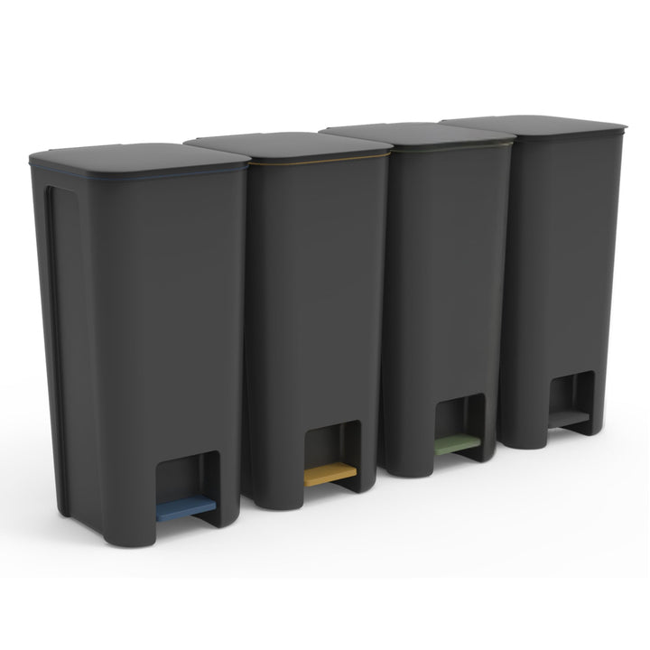 Go Practic Mülleimer Küche Mülltrennsystem 4x 40 L Mit Softclose Deckel Pedal Rollen Abfalleimer Mül