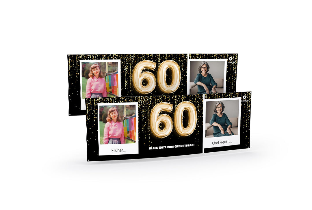 Banner zum 60. Geburtstag selbst gestalten (50cm x 150cm) Personalisierter Geburtstagsbanner für Man