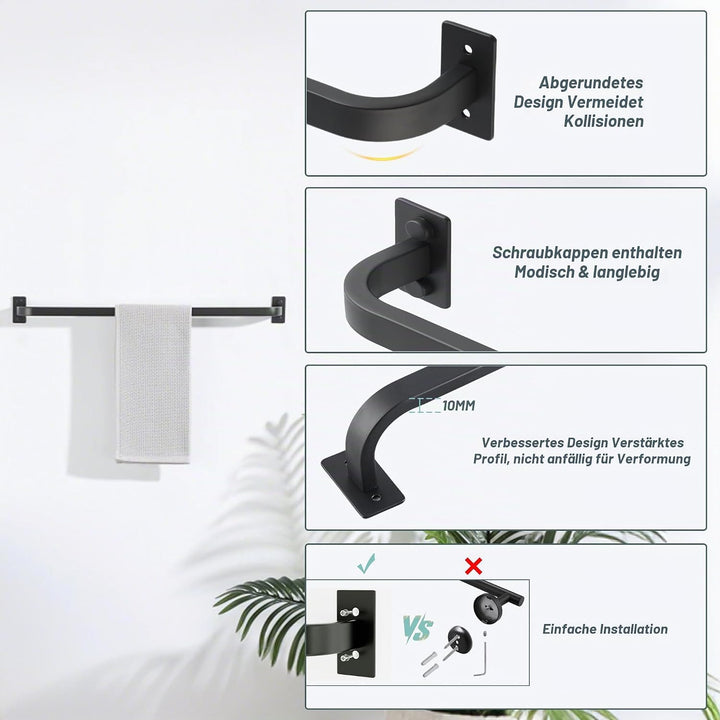 Handtuchhalter, Wandmontage, 61.5cm, SUS304 Edelstahl, Einzelhandtuchstange für Badezimmer, Küche, Z