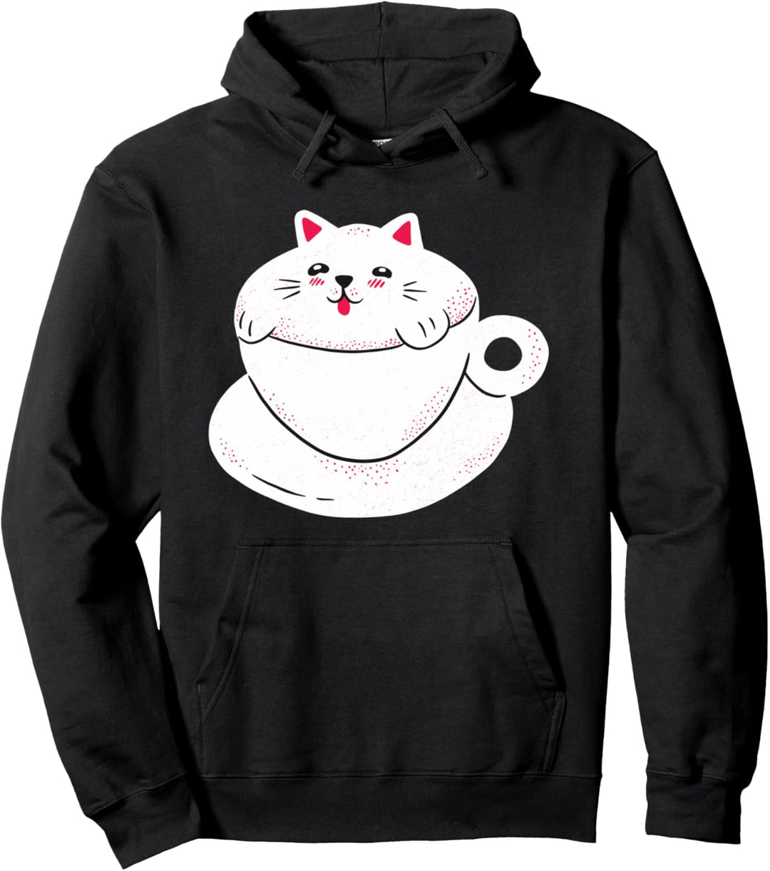 Katze in Kaffee Tasse für Frauen und Mädchen Pullover Hoodie