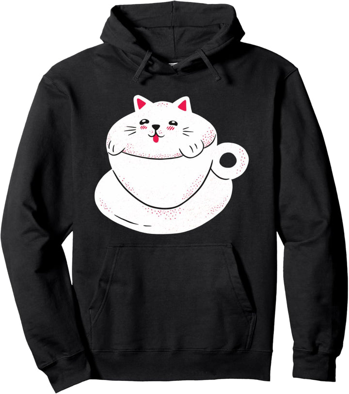 Katze in Kaffee Tasse für Frauen und Mädchen Pullover Hoodie