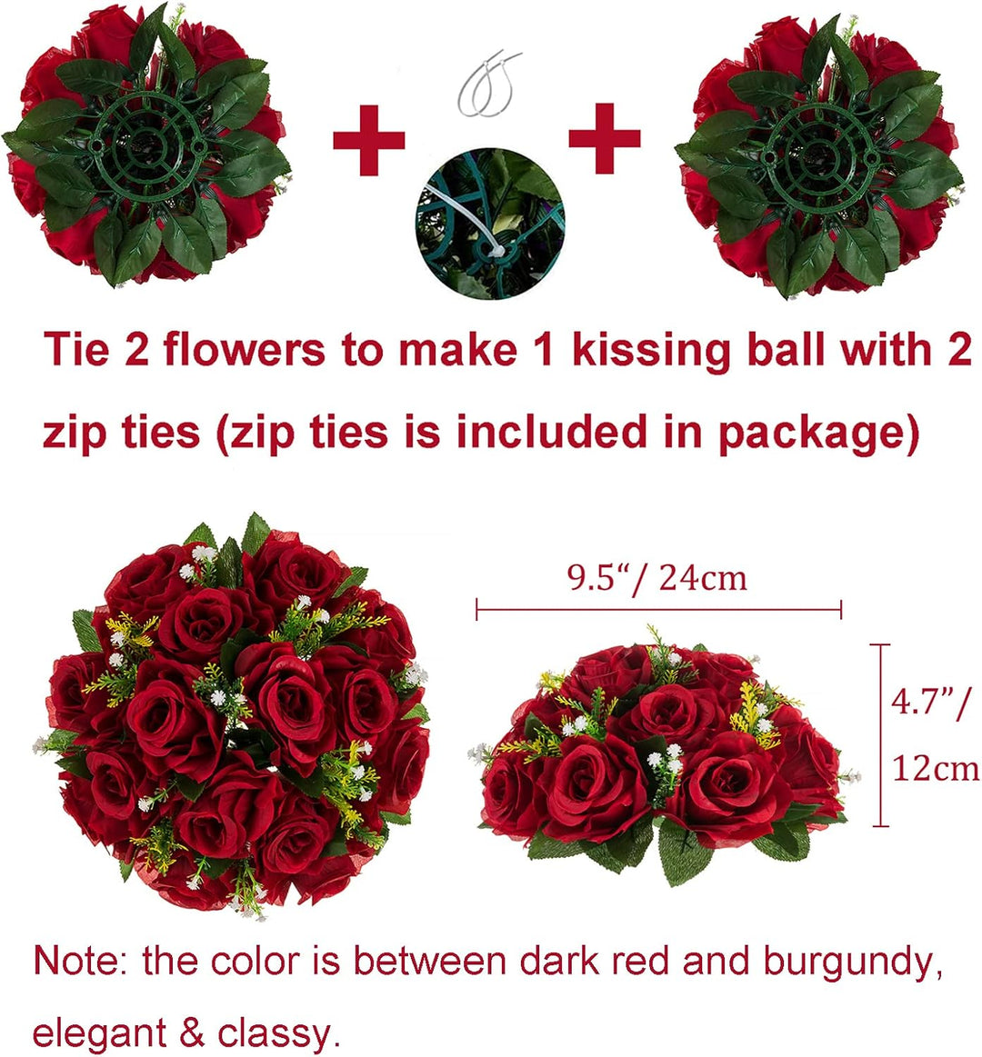 BLOSMON Blumenstrauss Blumengestecke Künstlich Deko Rose 10 Pcs Karminrot Künstliche Blumenstrauss B