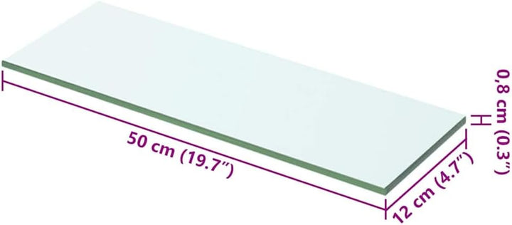 vidaXL Glasboden Glasscheibe Glasplatte für Glasregal Transparent 50 cm x 12 cm 50 x 12 cm, 50 x 12