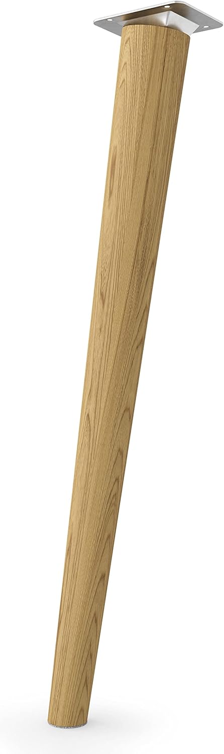 Sossai Möbelfüsse aus Massivholz Eiche mit Öl-Finish, Clif Round HMF2, 45 cm hoch, rund, schräge Aus