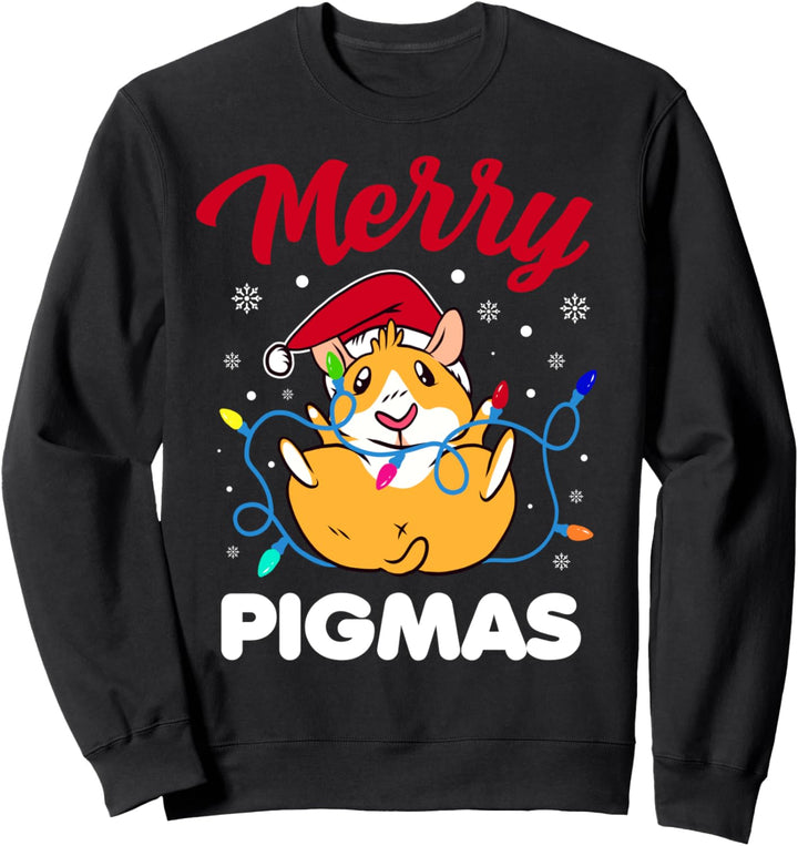 Merry Pigmas Lustiger Meerschweinchen-Weihnachtsmann Sweatshirt