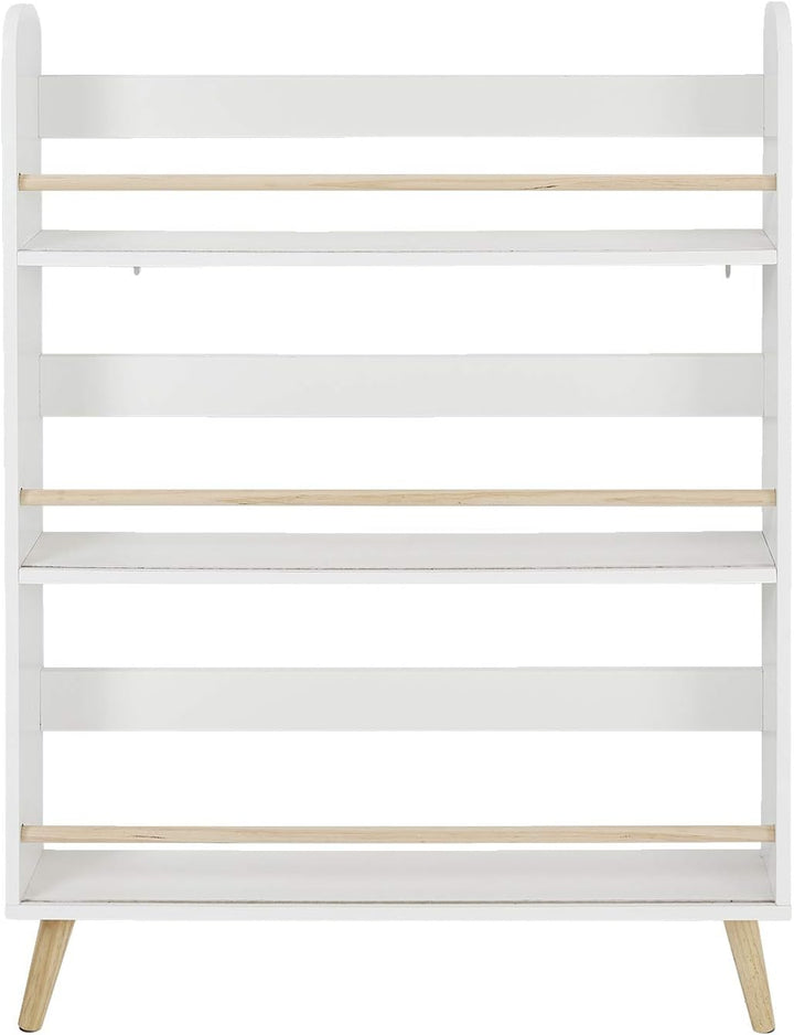Vertbaudet Schmales Wand-Bücherregal KONFETTI mit Füssen, Kinderzimmer weiss/Natur ONE Size, Weiss/N