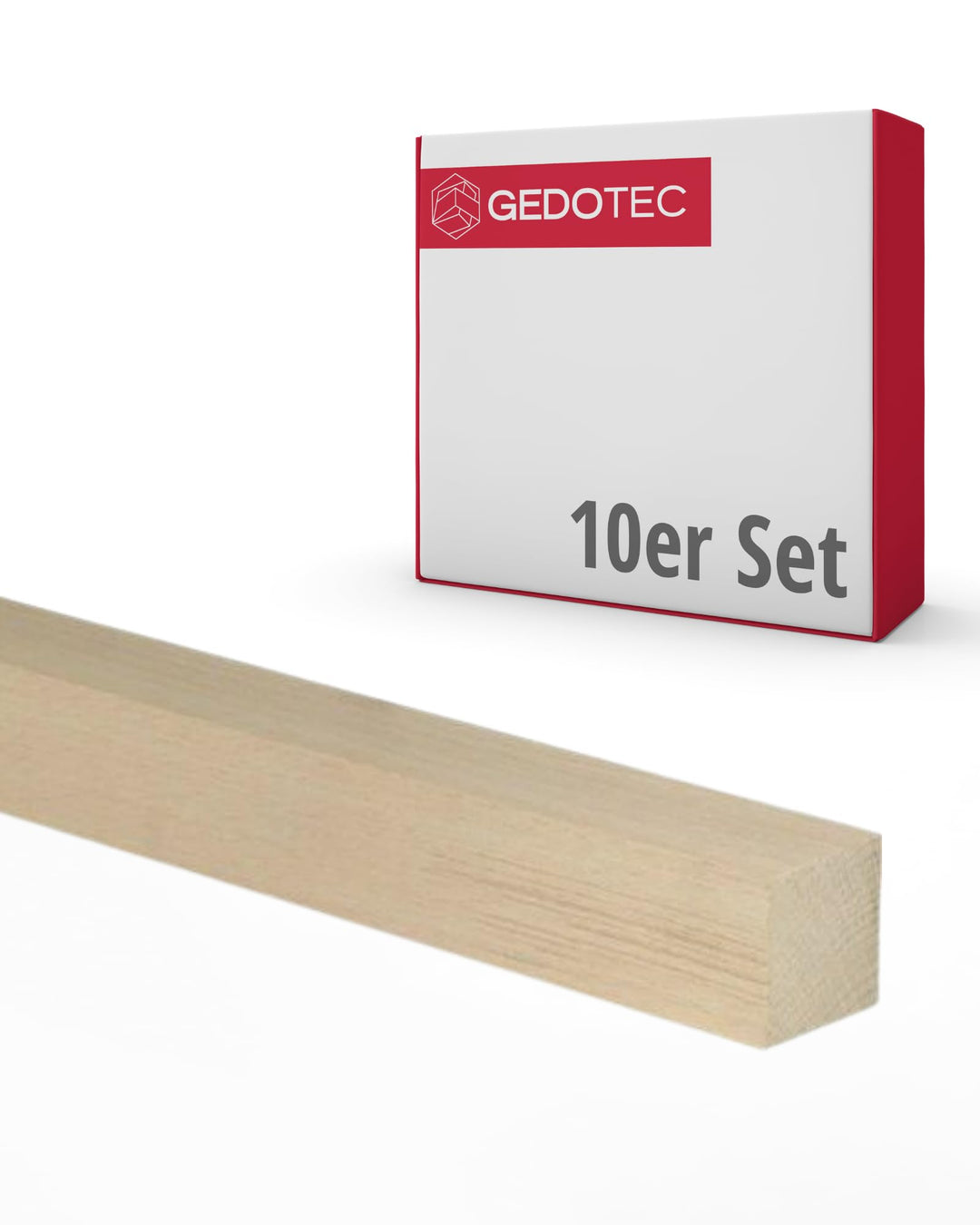 Gedotec Holzleisten zum Basteln und Bauen aus Buche - 95 cm | 10 Stück 20x20x950 mm | BASIC | Kantho