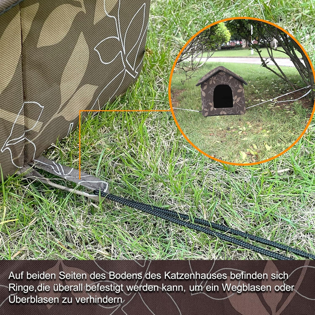 Toploar Katzenhaus Für Draussen Winterfest, Wasserdichtes Outdoor Katzenhöhle Für Katzen mit Abnehmb