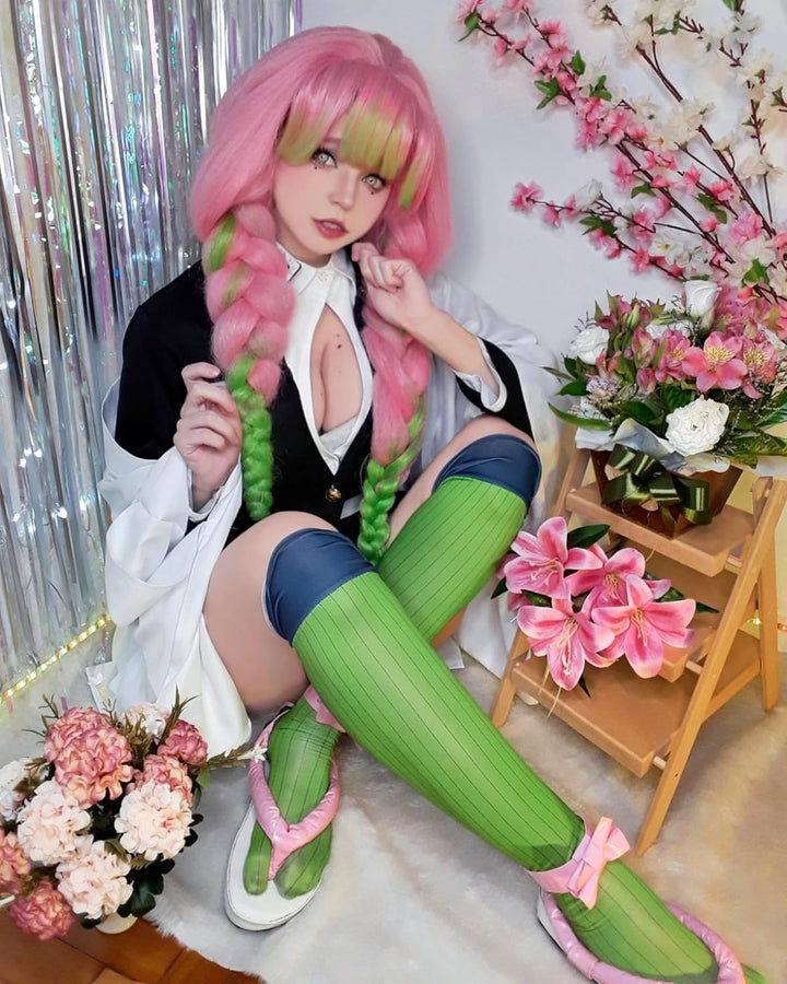FCCAM Agatsuma Zenitsu Cosplay Kimono Vollständiger Satz Anime Zenitsu Cosplay Kostüm Erwachsene Wei