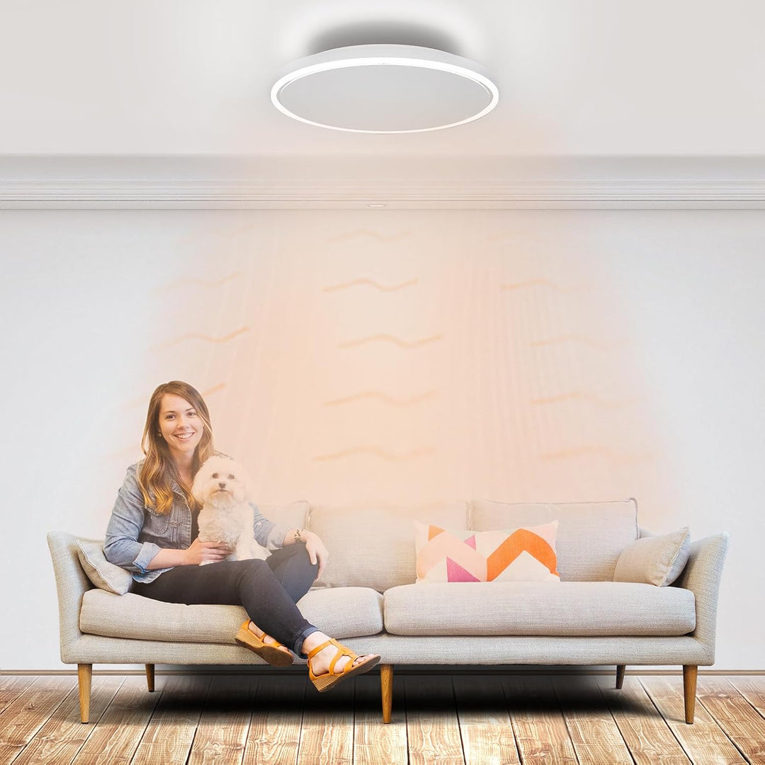 Infrarotheizung Deckenmontage 1440 Watt, Infrarot Deckenheizung mit LED Beleuchtung Licht, Heizstrah