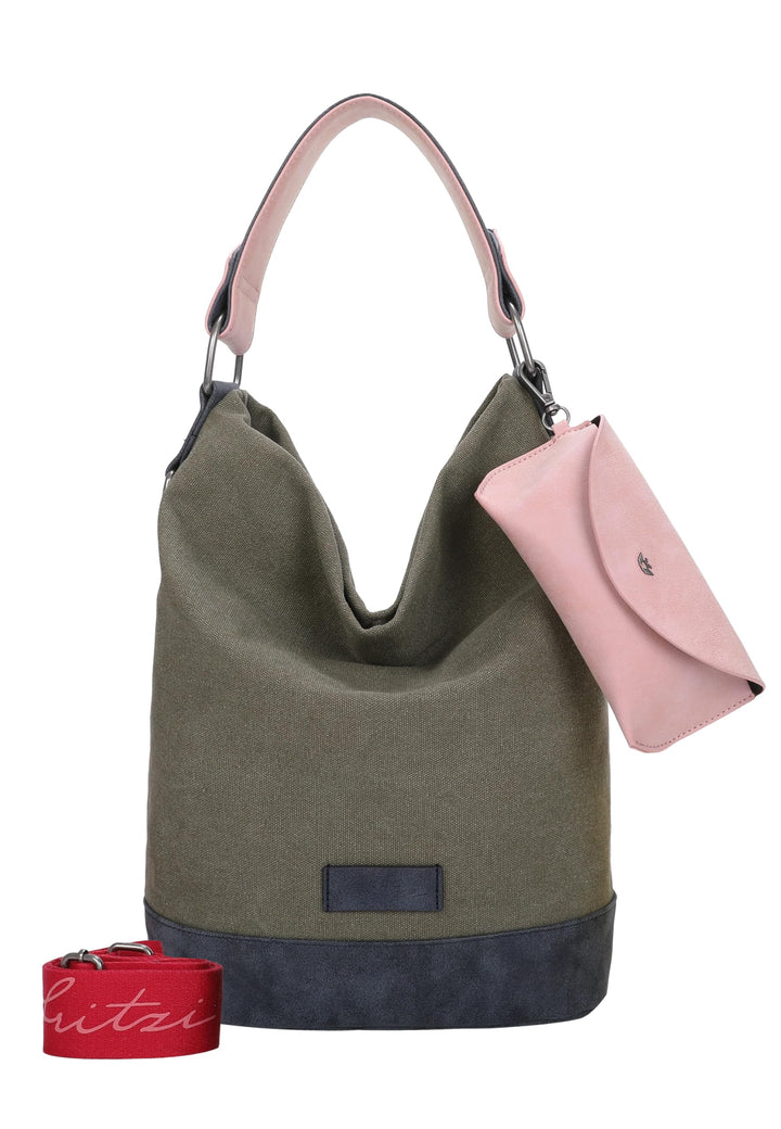 Fritzi aus Preussen Damen Izzy07 Canvas Hobo-Tasche Olive, Olive