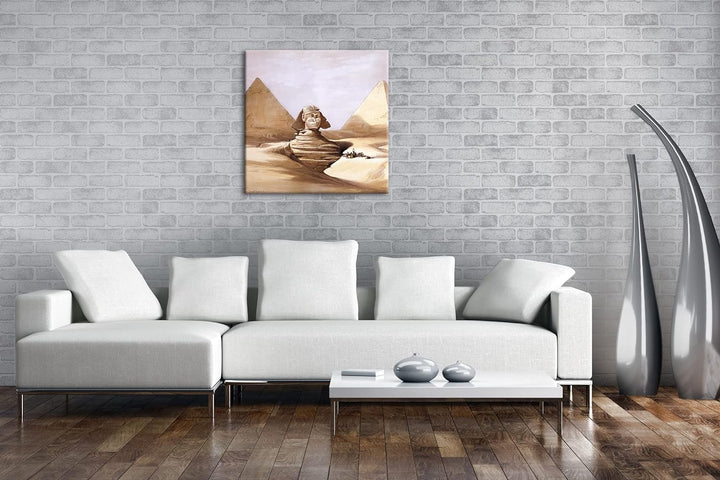 deyoli gezeichnete Pyramiden von Gizeh Format: 60x60 als Leinwandbild, Motiv fertig gerahmt auf Echt