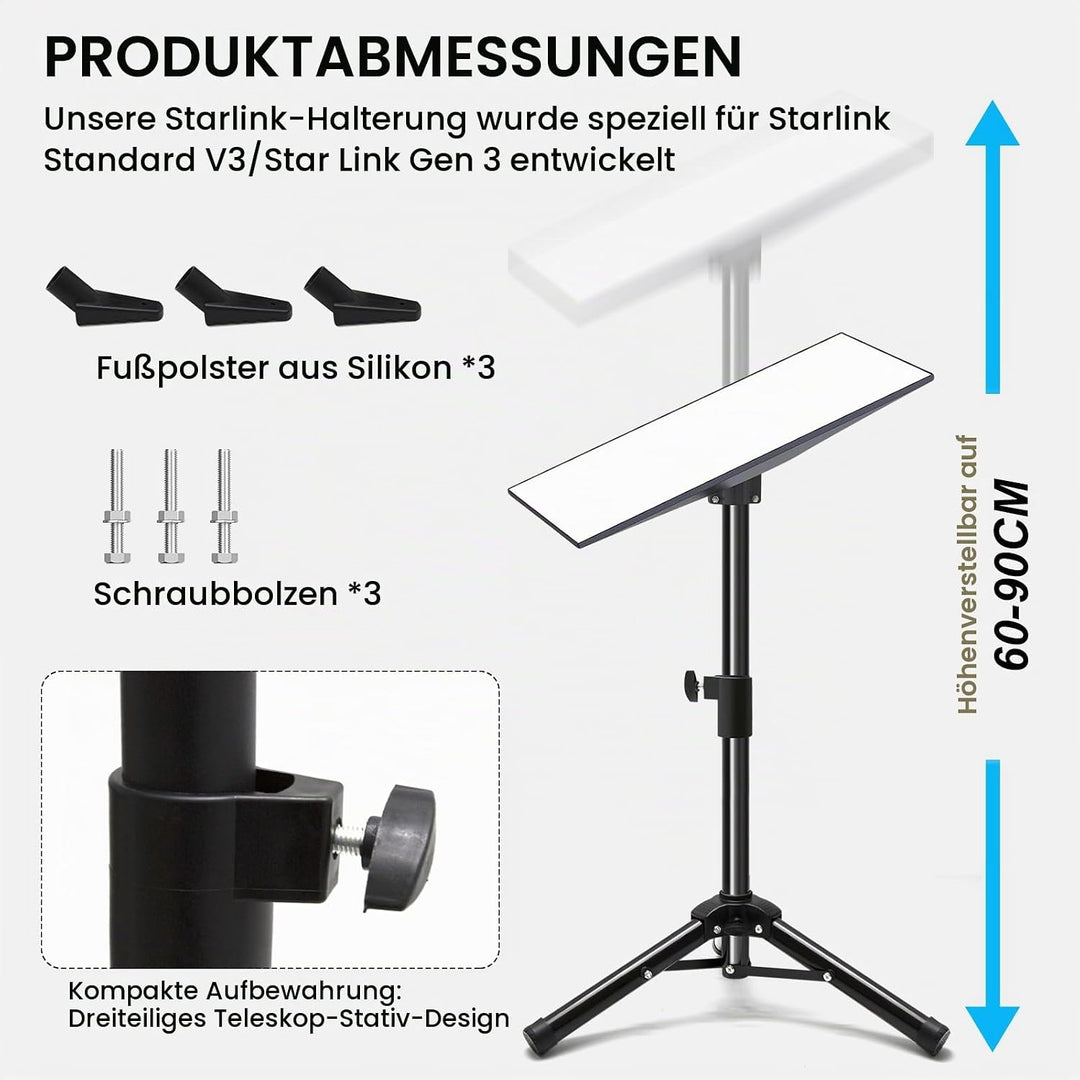 Gen 3 Stativständer, Tragbares kompatibel mit Starlink Gen 3 Montageset, Klappbarer Metall-Starl-Ink